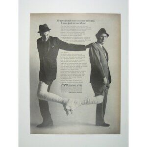 Continental Casualty Insurance Men in Leg Casts ADVERT 1960s Vintage Print Ad